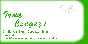 irma csegezi business card